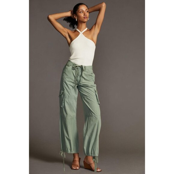 Anthropologie Pants - Anthropologie Pilcro Parachute High Rise Cargo Pants Wide Leg Trousers Green 29